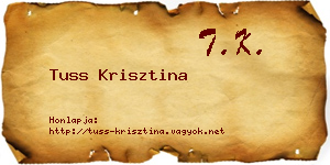 Tuss Krisztina névjegykártya