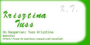 krisztina tuss business card